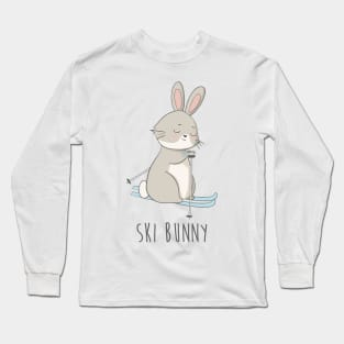 Ski Bunny Cute Rabbit, Bunny Ski Long Sleeve T-Shirt